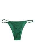 Women's Green Nylon Bottom Beachwear Bikini Swimwear Elastane Clothing