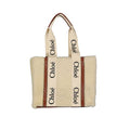 Women's Shearling Tote Beige Leather Detail