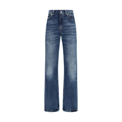 Women's Blue Cotton Bootcut Jeans Clothing