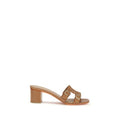 Women's Beige Calf Leather Bos Taurus Platform Sandals