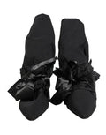 Women's Black Suede Mid Calf Boots Shoes
