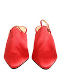 Women's Red Suede Heel Slingback Shoes
