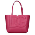 Women's Quilted Logo Leather Tote Pink