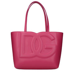 Women's Quilted Logo Leather Tote Pink
