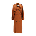 Women's Brown Cotton Trench Coat Clothing