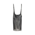 Women's Black Polyester Midi Skirt