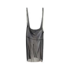 Women's Black Polyester Midi Skirt