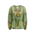 Women's Bicolor Silk Pattern Shirt