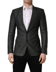 Men's Dark Gray Wool Slim Fit Coat Jacket Blazer Virgin Silk Clothing