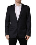 Black Wool Slim Fit Coat Men Jacket Blazer Virgin Clothing