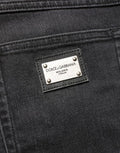 Men's Black Cotton Stretch Regular Skinnydenim Jeans Elastane Clothing