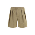 Men's Beige Cotton Bermuda Shorts