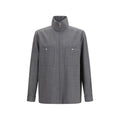 Men's Gray Polyester Coat Clothing