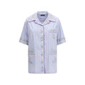 Women's Blue Cotton Shortsleeve Shirt