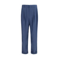 Men's Blue Silk Dress Pants