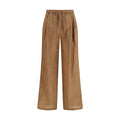 Men's Brown Linen Casual Pants