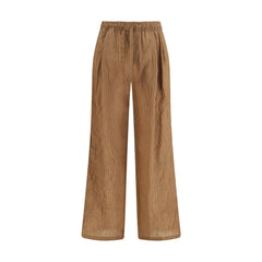 Men's Brown Linen Casual Pants