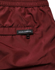 Men's Maroon Polyester Drawstring Shorts Swimwear