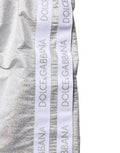 Silver Polyester Drawstring Men Shorts Swimwear