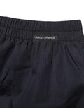 Men's Black Cotton Elastic Waist Swim Shorts Swimwear