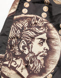 Men's Black Roman Coin Print Swim Shorts Swimwear Polyester
