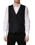 Black Wool Single Breasted Men Waistcoat Vest Virgin Silk Nylon Flax Clothing