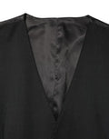 Black Wool Single Breasted Men Waistcoat Vest Silk Elastane Polyester Clothing