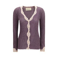 Women's Purple Viscose Cardigan Clothing