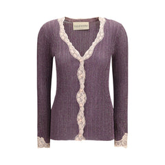 Women's Purple Viscose Cardigan Clothing
