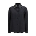 Women's Black Polyester Pattern Shirt
