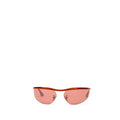 Men's Orange Metal Sunglasses
