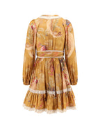Zimmermann Dresses Mustard Palm Floral Cotone
