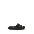 Women's Black Rubber Flat Sandals