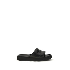 Women's Black Rubber Flat Sandals