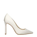 Women's Beige Satin Platform Pumps