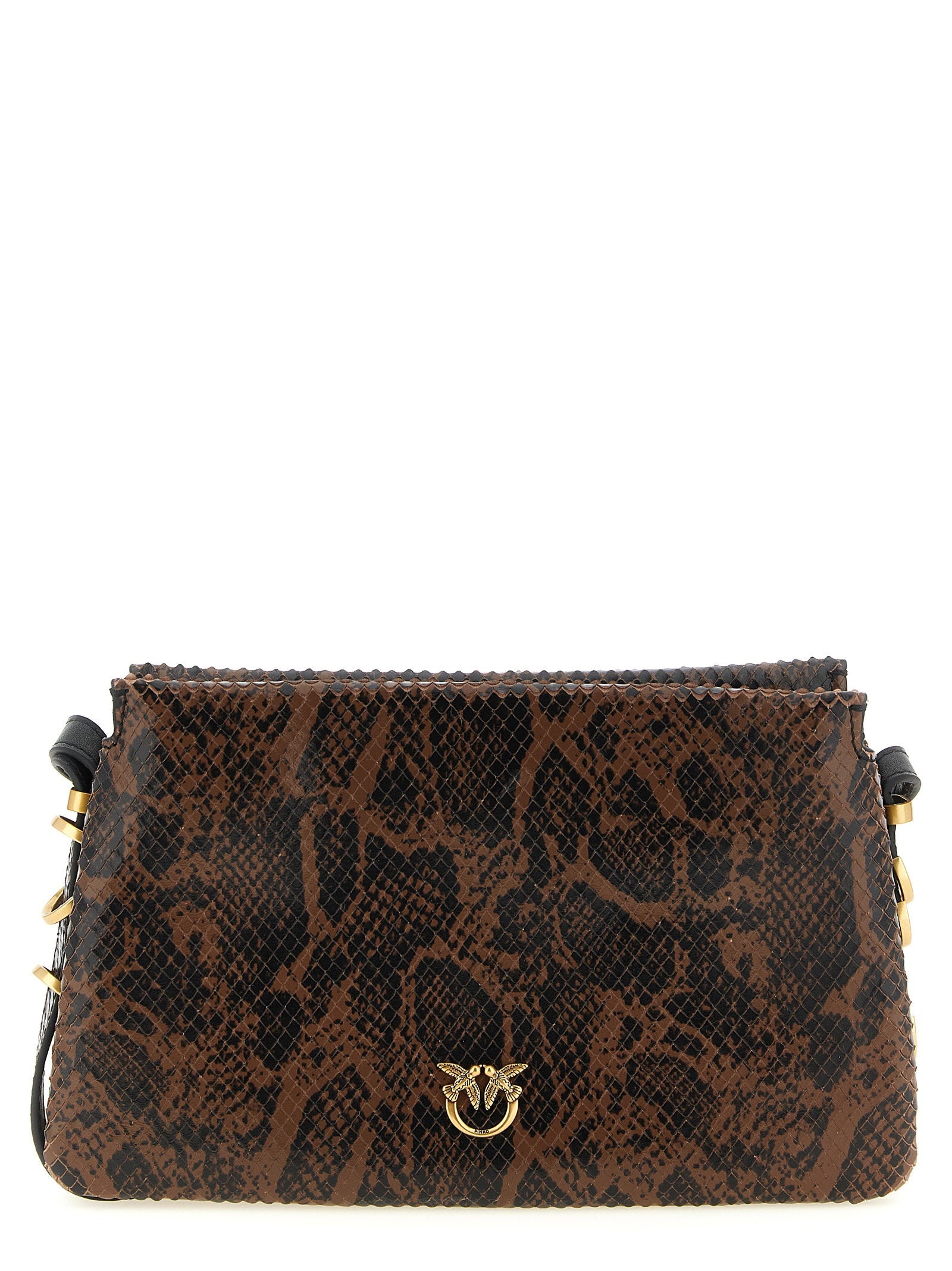 Pinko Love Birds Shoulder Bag — Brown