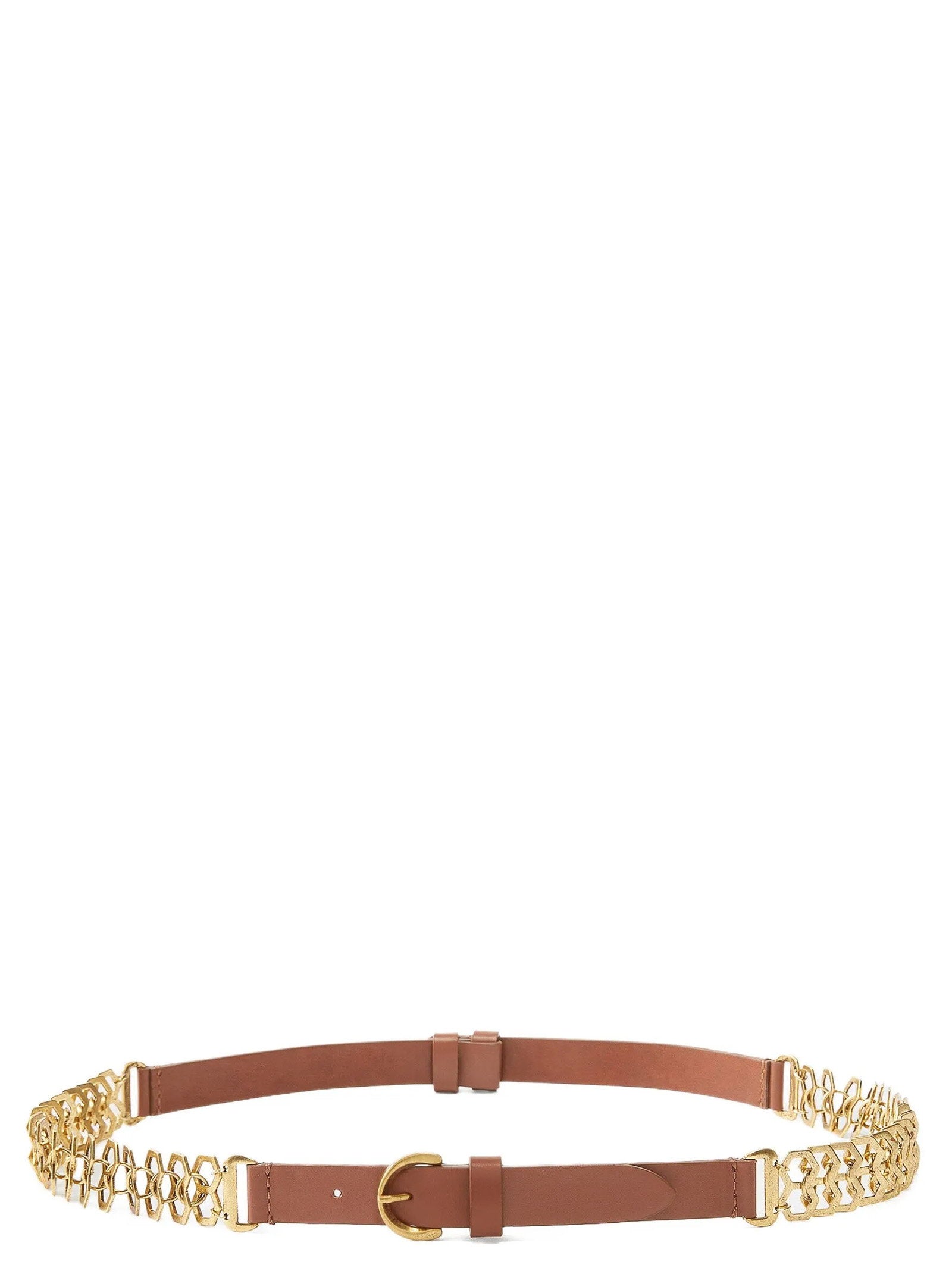 Pinko Chain Insert Belt — Cognac