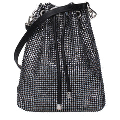 Women's Black Satin Crossbody Bag