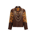 Women's Brown Fabric Pattern Shirt