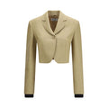 Women's Beige Linen Denim Jacket Clothing