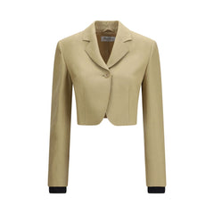 Women's Beige Linen Denim Jacket Clothing