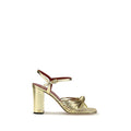 Women's Gold Calf Leather Bos Taurus Platform Sandals