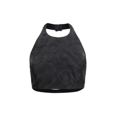 Women's Black Silk Pattern Shirt