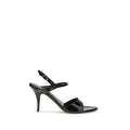 Women's Avenue Bow Sandal Black Calf Leather Bos Heels