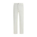 Men's White Cotton Straight-Leg Jeans Clothing