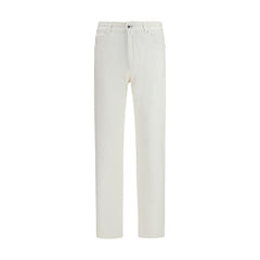 Men's White Cotton Straight-Leg Jeans Clothing
