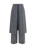 The Latest Draped Skirt Panel Trousers — Gray