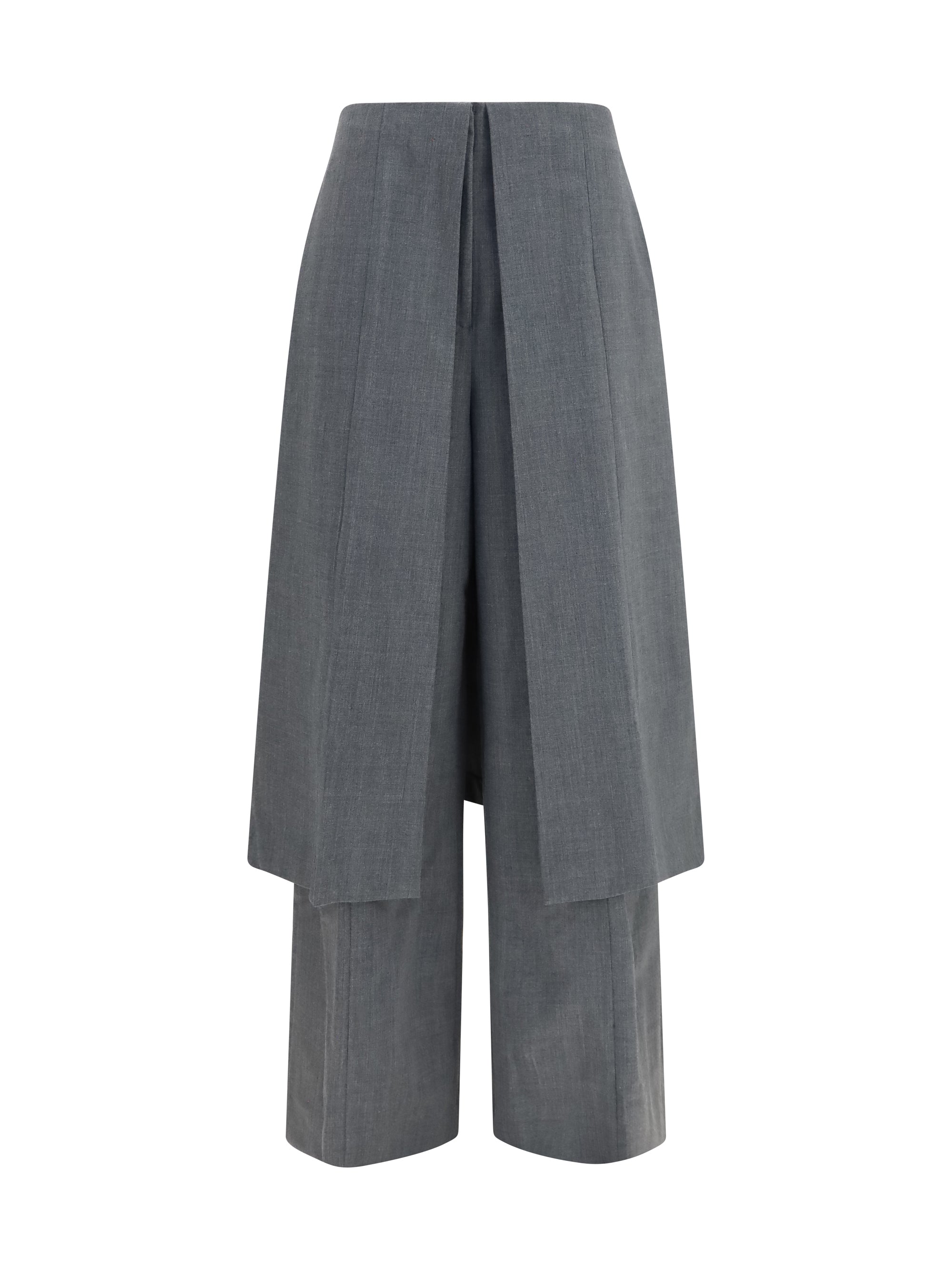 The Latest Draped Skirt Panel Trousers — Gray
