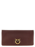 Pinko Soft Padded Leather Clutch — Brown