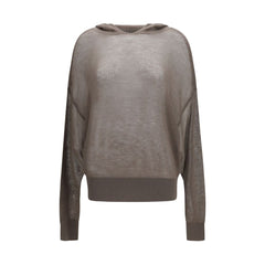 Women's Gray Cashmere Hoodie Clothing